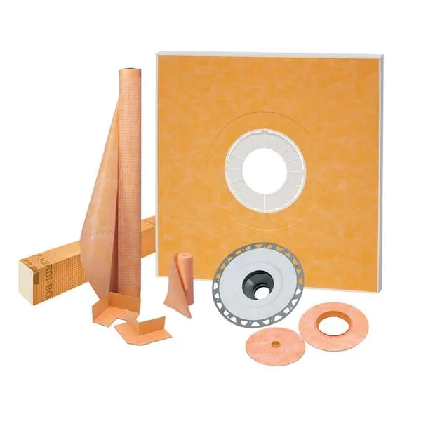 Schluter Kerdi-Shower Kit 48" x 48", PVC Flange 