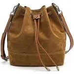 AFKOMST Bucket Bags and Purses For Women Drawstring Hobo and Shoulder Handbags with 2 Detachable Straps