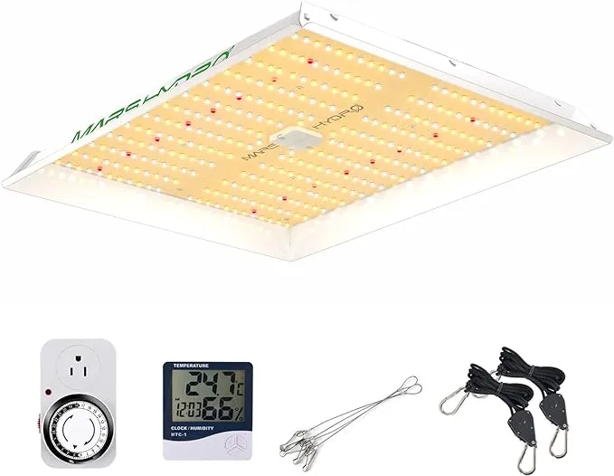 Mars Hydro TS600 100Watt LED Grow Light 2x2ft Coverage, New Diodes Layout Full Spectrum Grow Lamp for Hydroponic Indoor Seeding Veg and Bloom Greenhouse Growing Light Fixtures Four for 4x4'