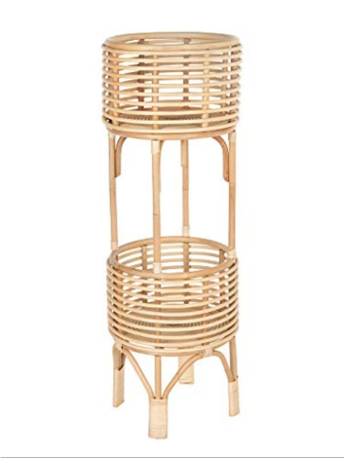 KOUBOO Rattan Indoor Two-Tier Plant Stand, Natural Planter, Large, Brown