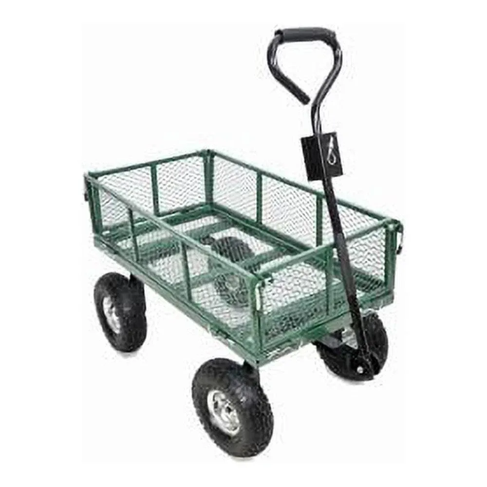 Green Thumb 4-Wheel Garden Cart, Removable Mesh Sidewalls