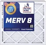 Filter King 20x20x4 Air Filter | 4-Pack | MERV 8 HVAC Pleated A/C Furnace Filters | Made in USA | Actual Size: 19.5 x 19.5 x 3.75"