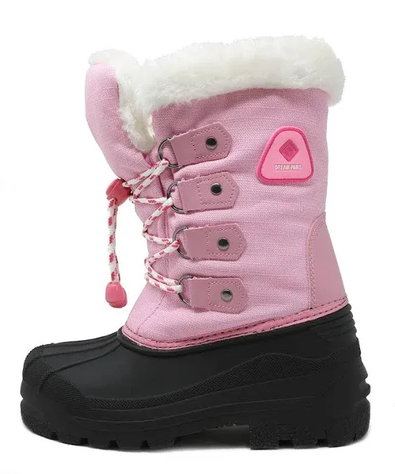 DREAM PAIRS Boys Girls Snow Boots Waterproof Outdoor Warm Cozy Anti-Slip Mid Calf Faux Fur Lining Insulated Winter Shoes for Little/Big Kids