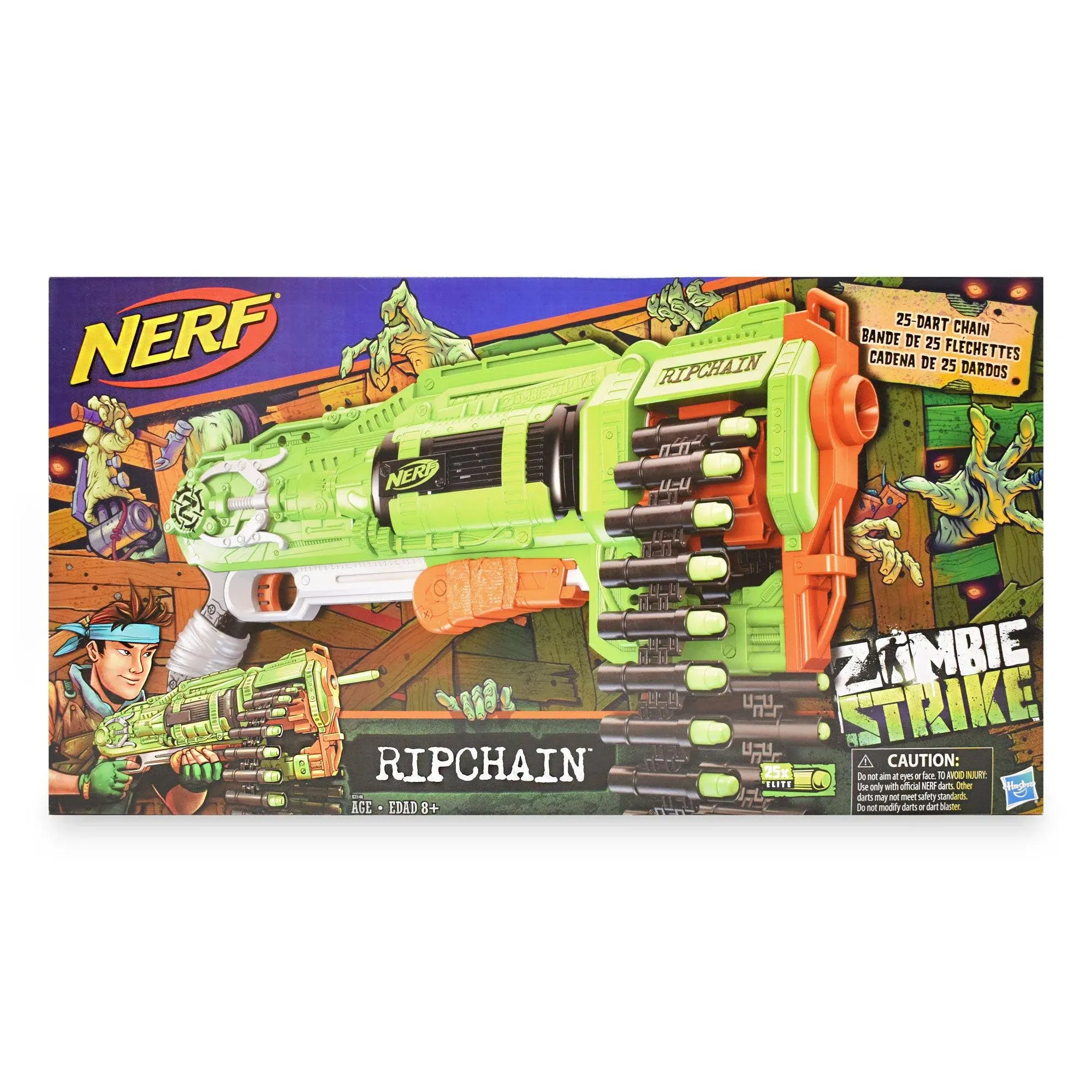 Nerf Zombie Strike Ripchain Combat Blaster Dart Gun Toy - New Sealed