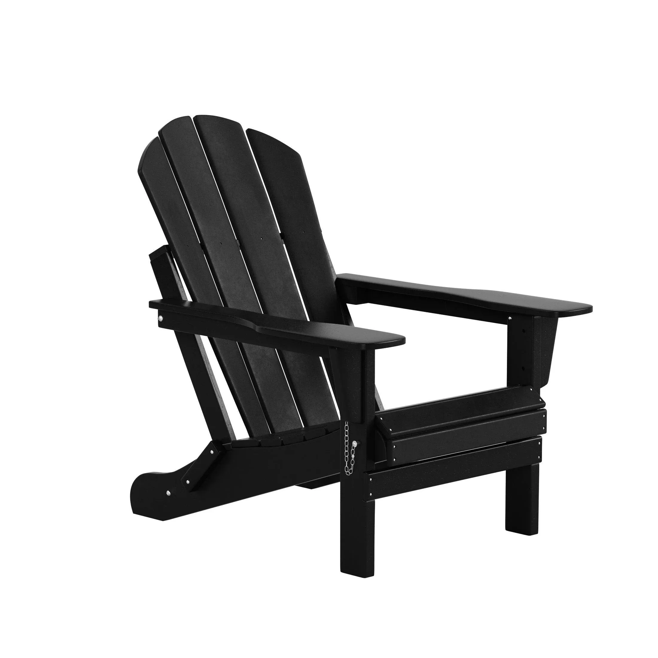 Westin Outdoor Folding Plastic Adirondack Chair, Black