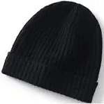 Lands' End Cashtouch Winter Beanie Hat - Small - Black