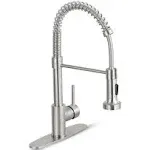 Kitchen Faucet Sink Pull Down Sprayer Single Lever Mixer  Tap Spring Deck Mount