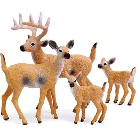 Gemini&Genius 16PCS Woodland Animal Baby Toys, Soild Plastic Forest Animals Educational Toy Figures, Cake Toppers Cupcake Toppers and Gifts for Kids