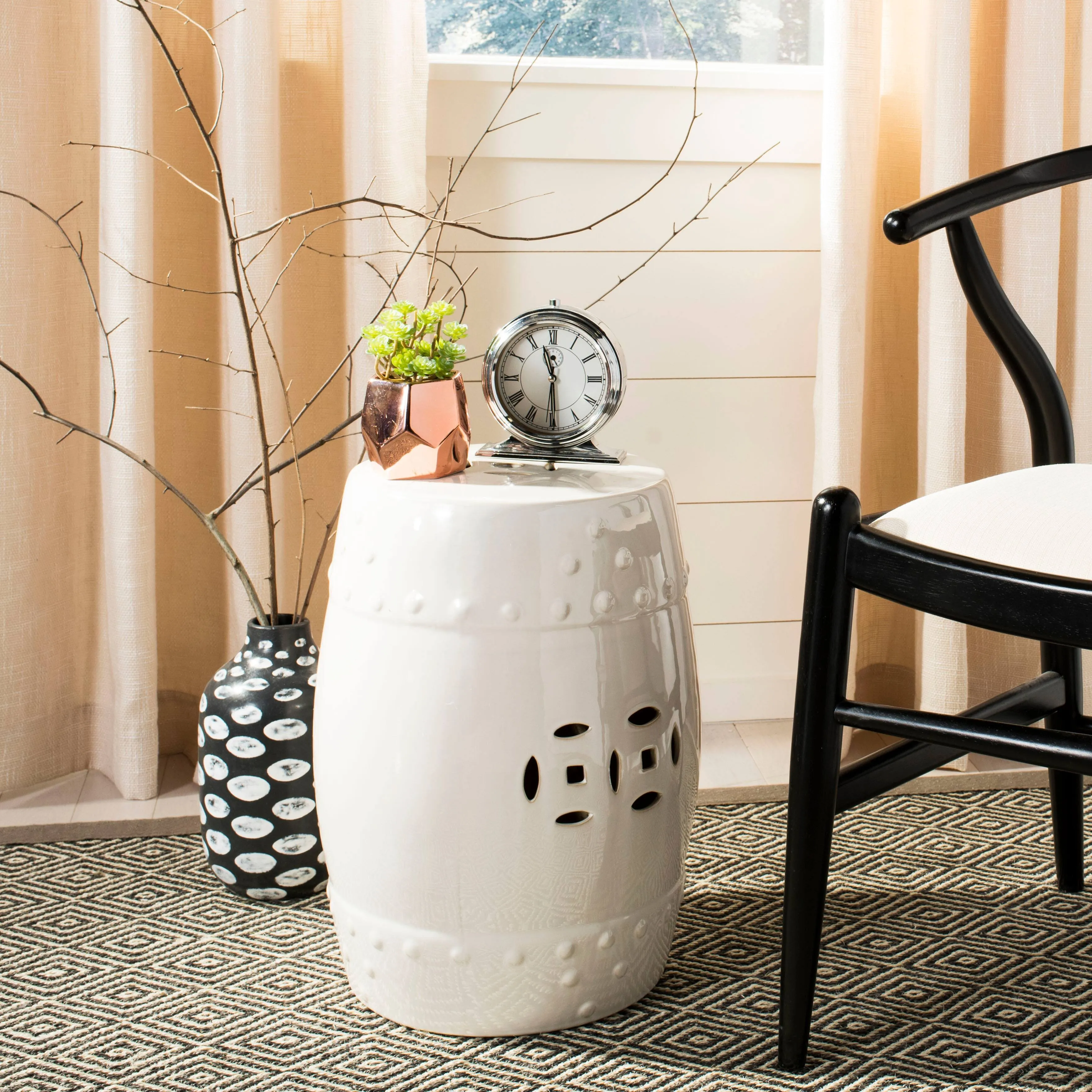 Safavieh Cream Modern Ming Garden Stool