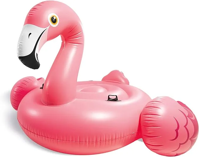 INTEX Pink Flamingo Inflatable Pool Float: Animal Pool Toy For Kids – 2 Heavy-Duty Handles – 88lb Weight Capacity – 70" x 53" – For Ages 3+