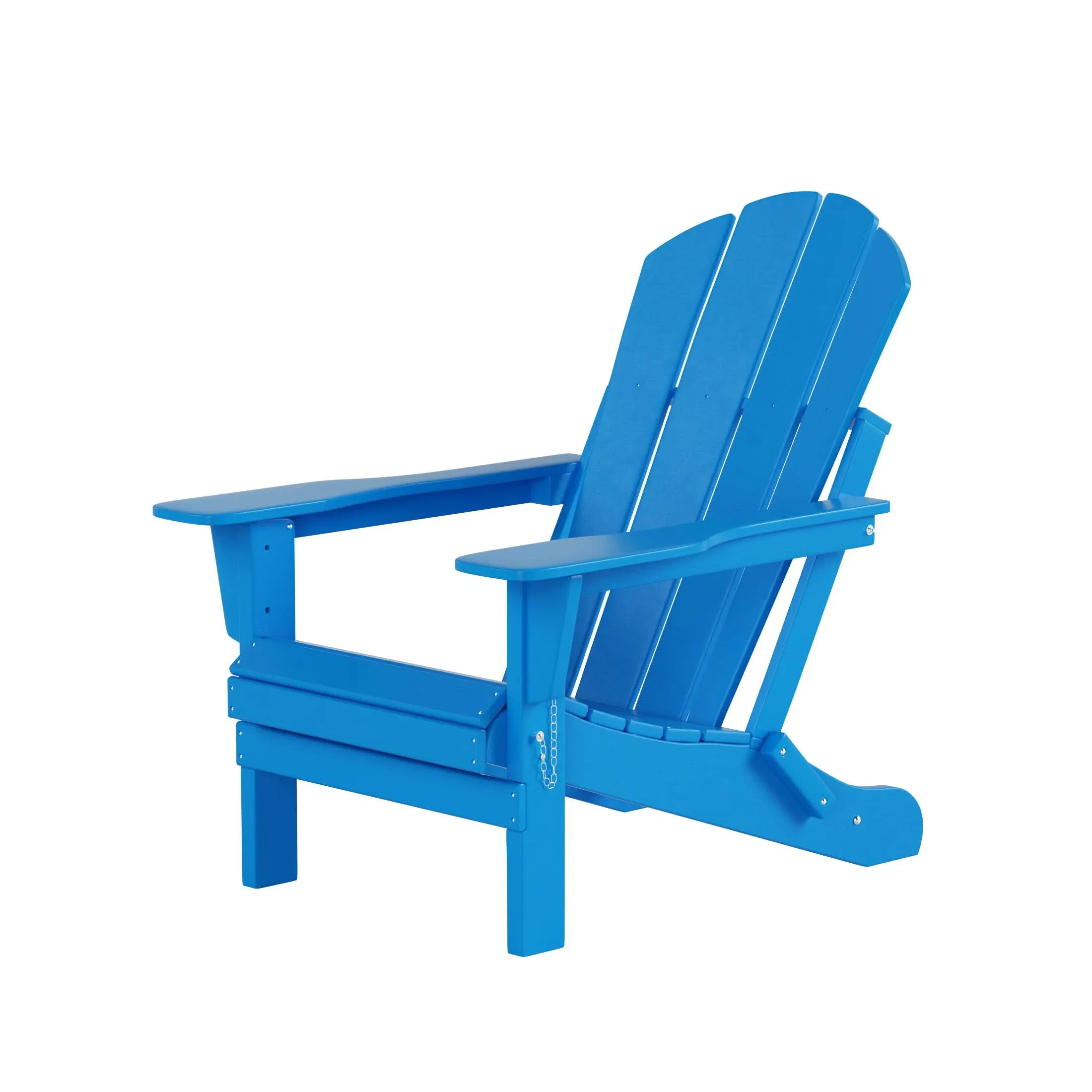 Outdoor Folding Poly Adirondack Chair, Pacific Blue