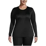 Lands' End Women's Petite Silk Interlock Long Sleeve Crewneck Long Underwear Top