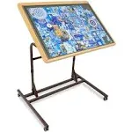 ALL4JIG Adjustable Wooden Jigsaw Puzzle Table with Wheels, Fits 500-2000 Piece Puzzles (Puzzle Board Not Included)