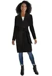 Cole Haan Women's Wool-Blend Wrap Coat - Black - Size 12