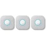 Google S3006WBUS Nest Protect, S3000BWES, 2nd Gen, Battery, 3-Pack Alarm-Smoke Carbon Monoxide Detector, 3, White