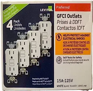 15 Amp 125-Volt Duplex Self-Test Slim GFCI Outlet, White (4-Pack)