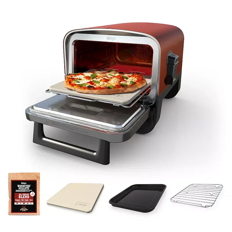 Ninja Woodfire™ Pizza Oven, 8-in-1 function, 5 pizza settings, 700°F, BBQ Smoker, Electric, OO101