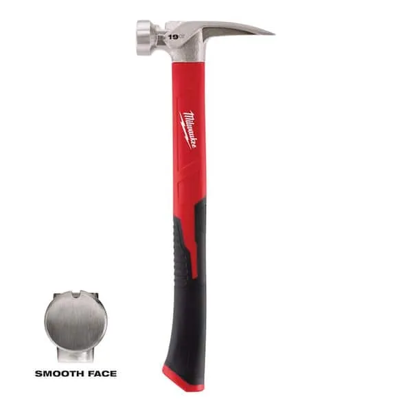 Milwaukee 19 oz. Smooth Face Poly/Fiberglass Handle Hammer 48-22-9316