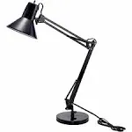 Bostitch VLF100D Swing Arm Metal Desk Lamp, Black