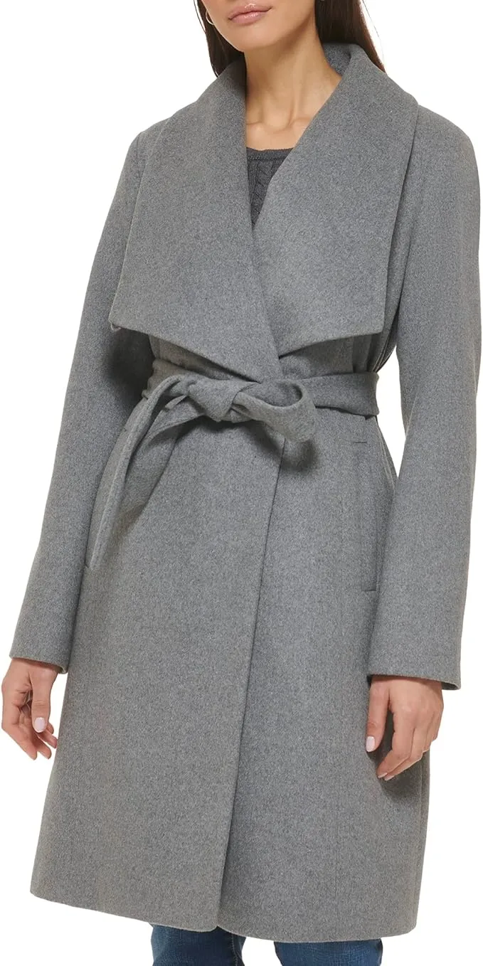 Cole Haan womens Belted Wool Classically Elegant Coat for Year-round Style (Standard and Plus Size