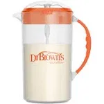 Dr. Brown's Baby Formula Mixing Pitcher with Adjustable Stopper, Locking Lid, & No Drip Spout, 32oz, BPA Free, Orange