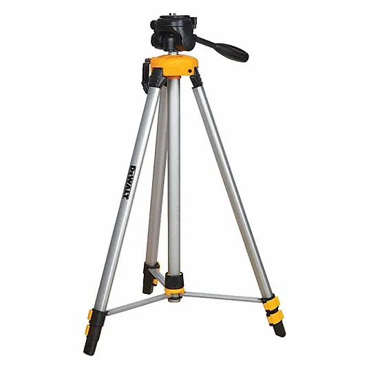 DEWALT Laser Level Tripod, ¼ x 20 Thread Mount, Collapsible Legs, Non-Skid Feet, Carrying Pouch Included (DW0881T),Black, One Size,Silver