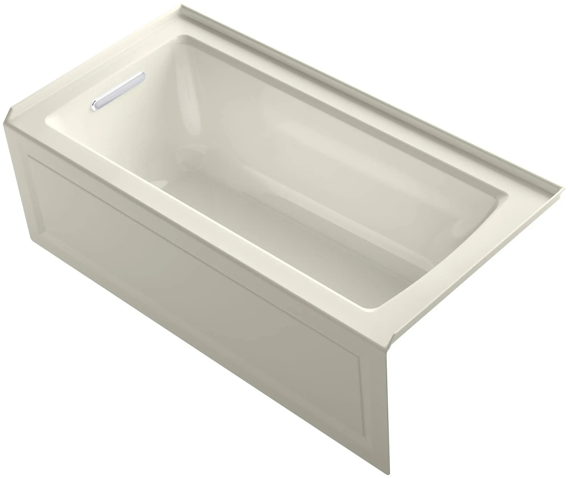 Kohler K-1946-LA Archer 60" x 30" Alcove Bath, Left Drain - Biscuit