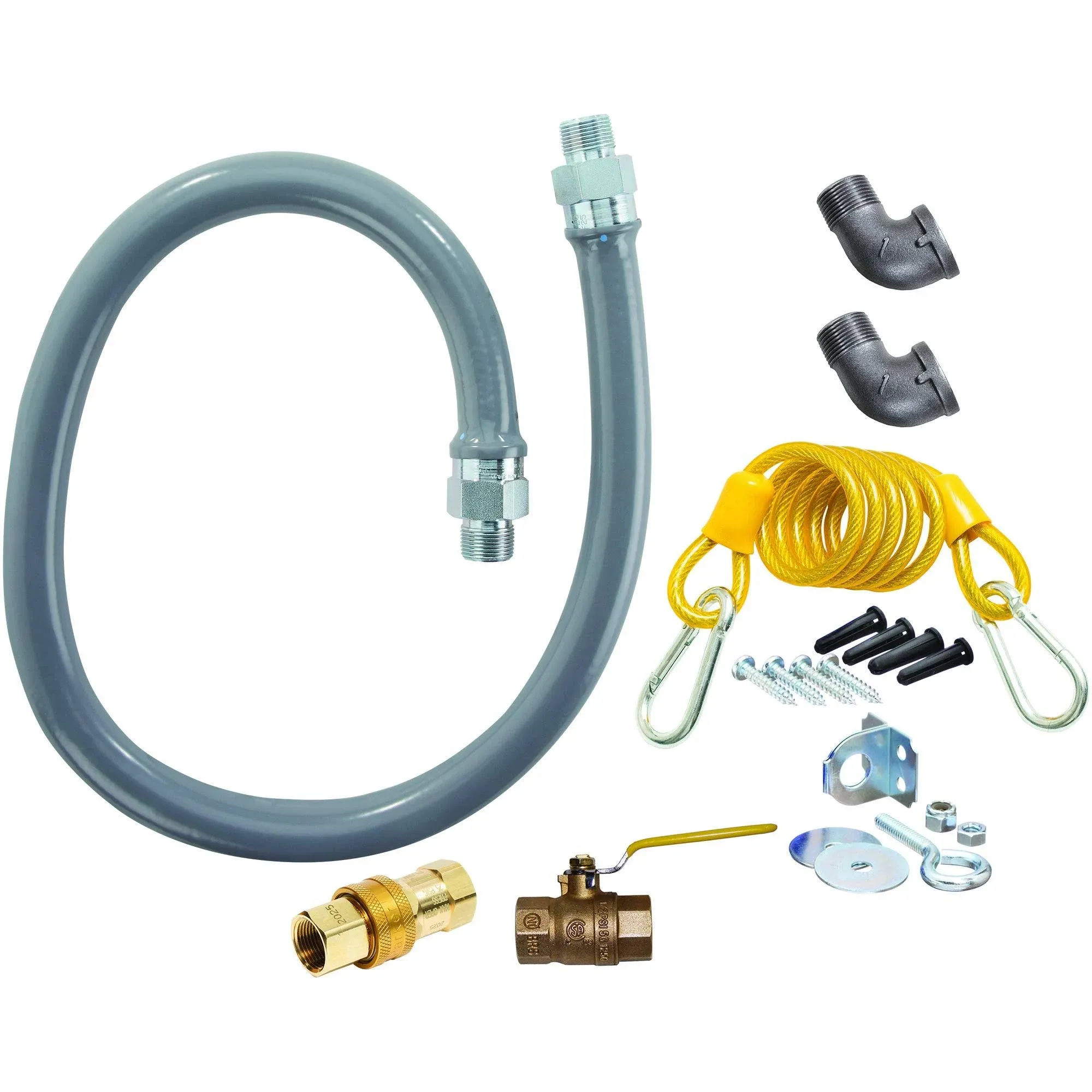 RG7548 3/4 Inch ID Reliaguard Foodservice Commercial Standard Gas Connector Kit 