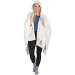 Catalonia Women's Poncho Cape, Sherpa Cloak Coat, Snuggly Hooded Wearable Blanket, Gift Idea for Mom and Teen Girls