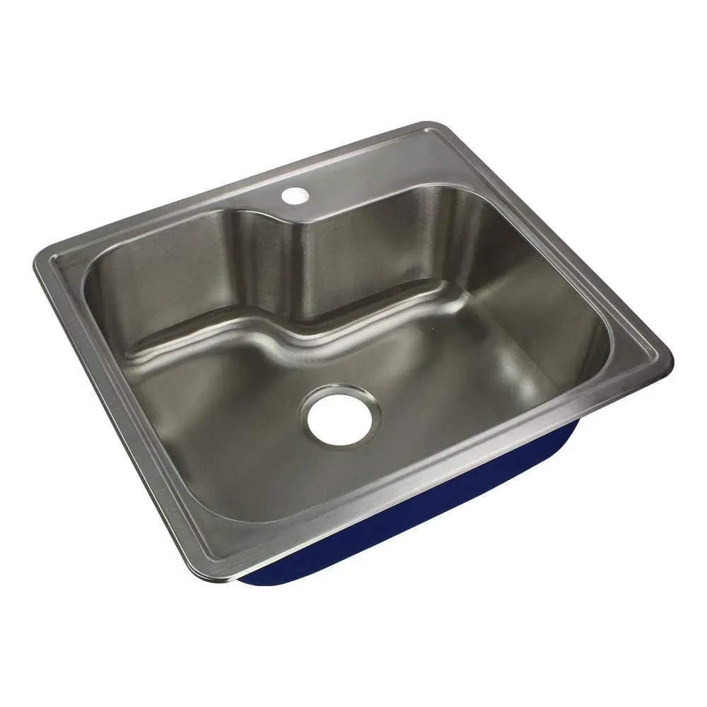 Transolid Meridian 25-in x 22-in Brushed Stainless Steel Single Bowl Drop-In 1 ...