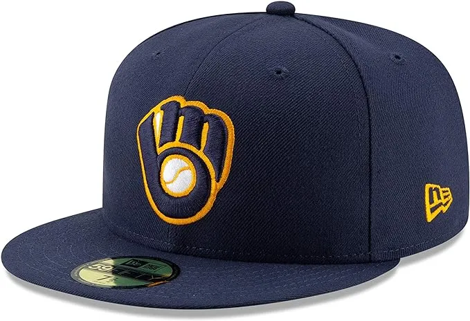 New Era Milwaukee Brewers Navy Alternate 2 Authentic Collection On-Field 59FIFTY ...