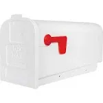 Gibraltar Mailboxes PL10W0AM Parson Series PL10W0201 Rural Mailbox, 875 cu-in Capacity, Plastic, 7.9 in W, 19.4 in D, 9.6 in H White