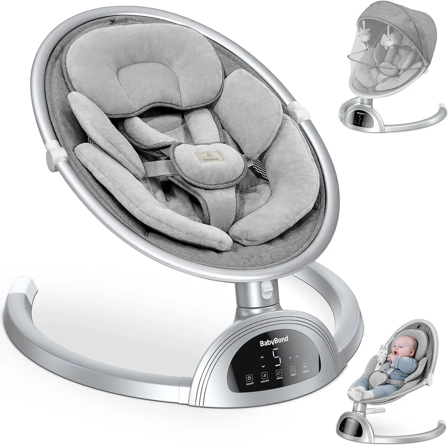 Baby Swings for Infants, BabyBond Baby Swing, Infant Swing with Bluetooth Music ...