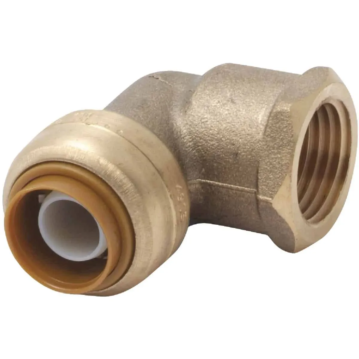 SharkBite 1/2 Inch x 1/2 Inch 90 Degree Female Adapter Elbow, Push to Connect Brass Plumbing Fitting, PEX Pipe, Copper, CPVC, PE-RT, HDPE, U308LFA