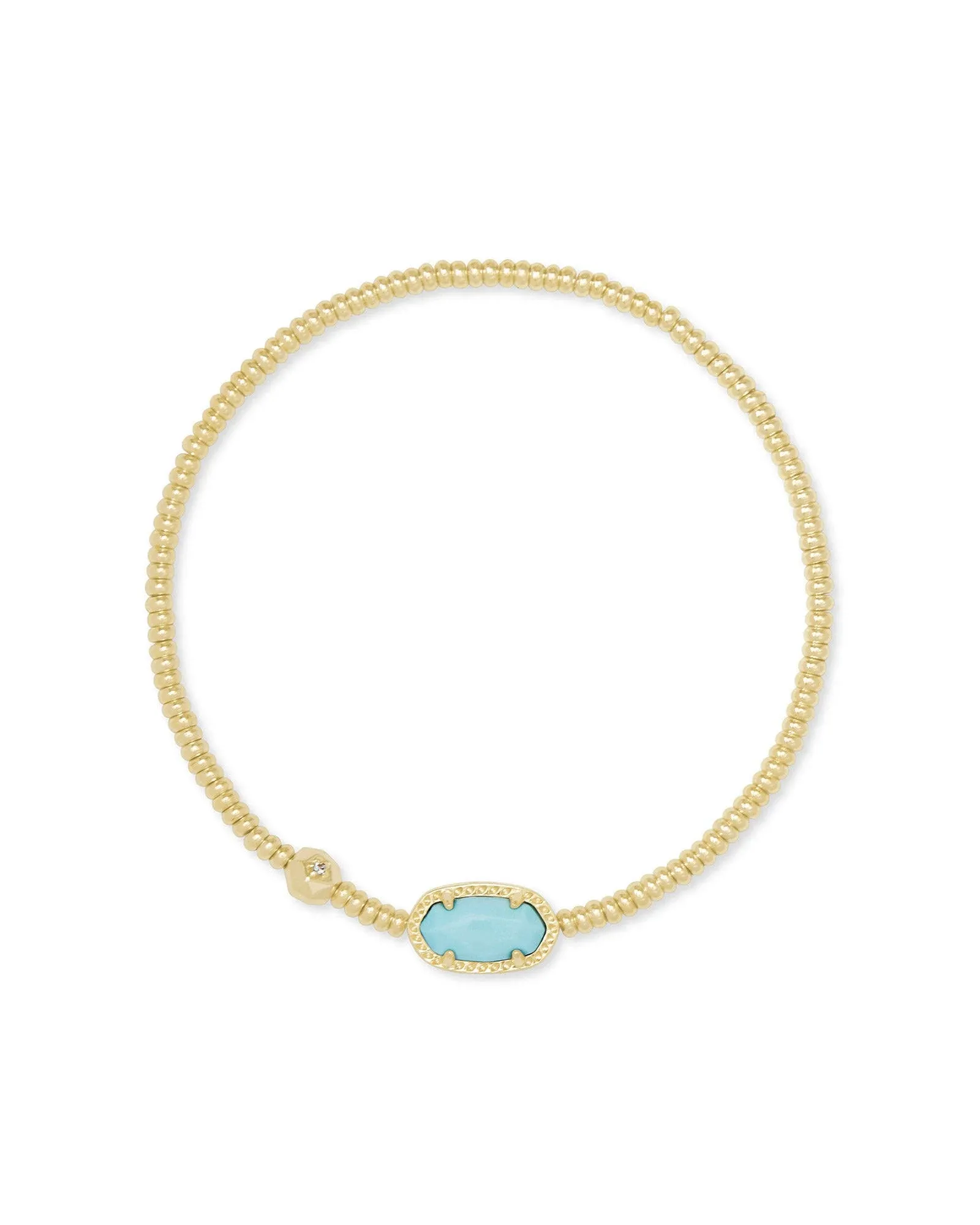 Kendra Scott Grayson Gold Stretch Bracelet Light Blue Magnesite