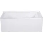 Aqua Eden Jenny 54 in. Acrylic Left-Hand Drain Rectangular Alcove Bathtub