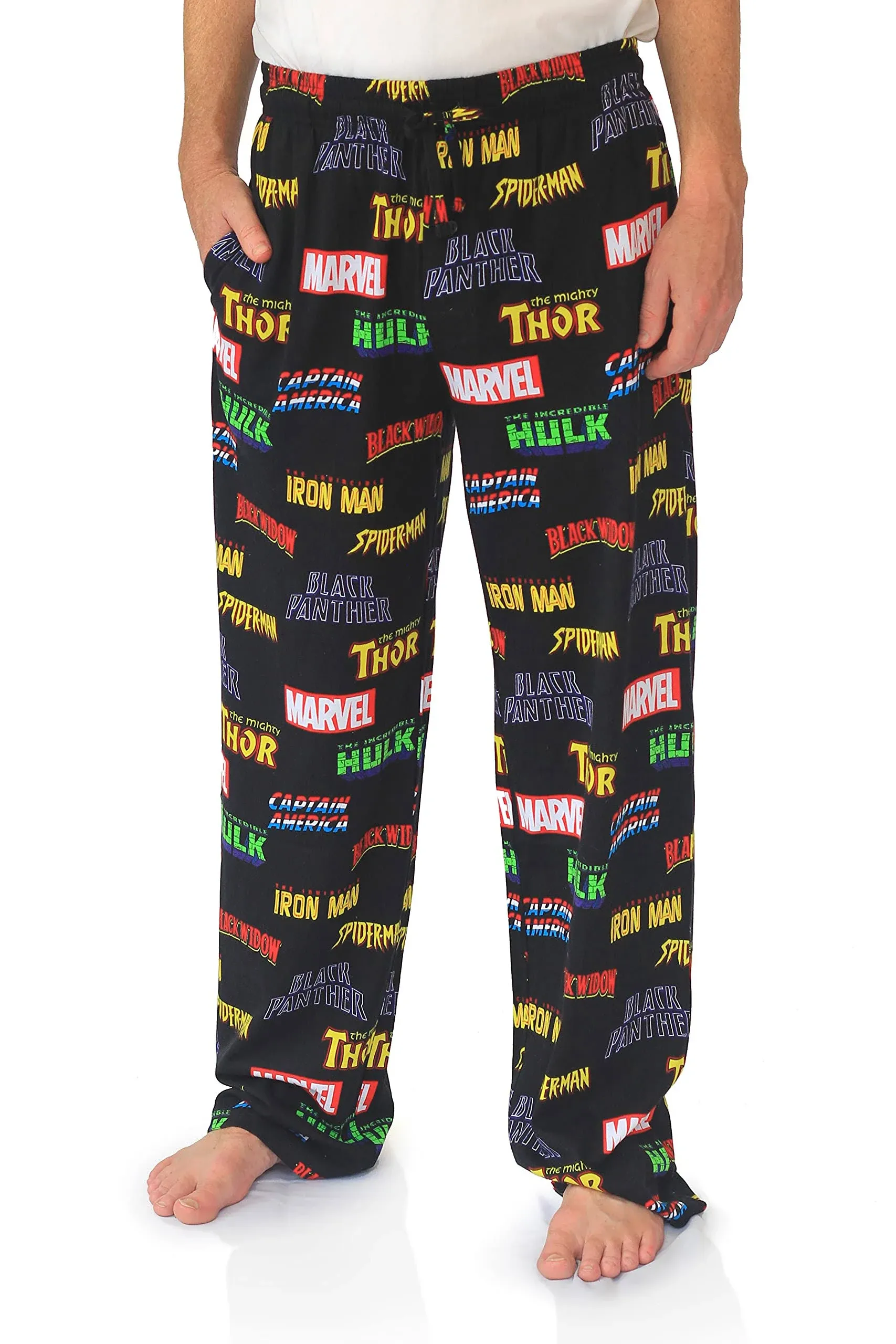 Marvel Classic Comic Logo Pajama Lounge Sleep Pants for Men