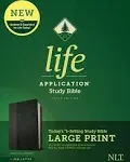 Seed of Abraham Christian Bookstore - (In)Courage - NLT Life Application Study Bible/Large Print (Third Edition) (RL)-Black/Onyx LeatherLike