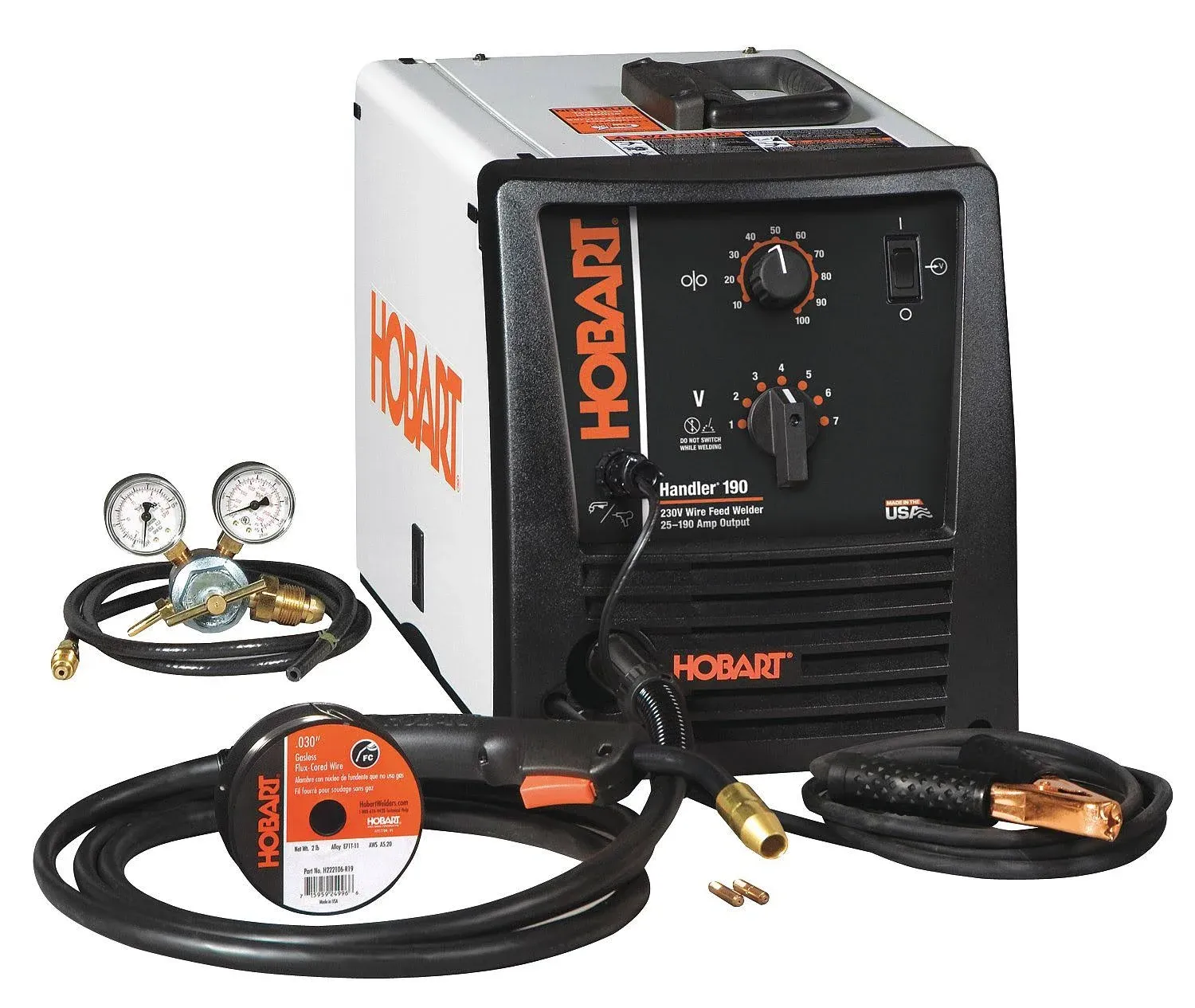 Hobart® 190 Handler® Single Phase MIG Welder With 230 Input Voltage, 190 Amp Max Output, And Accessory Package