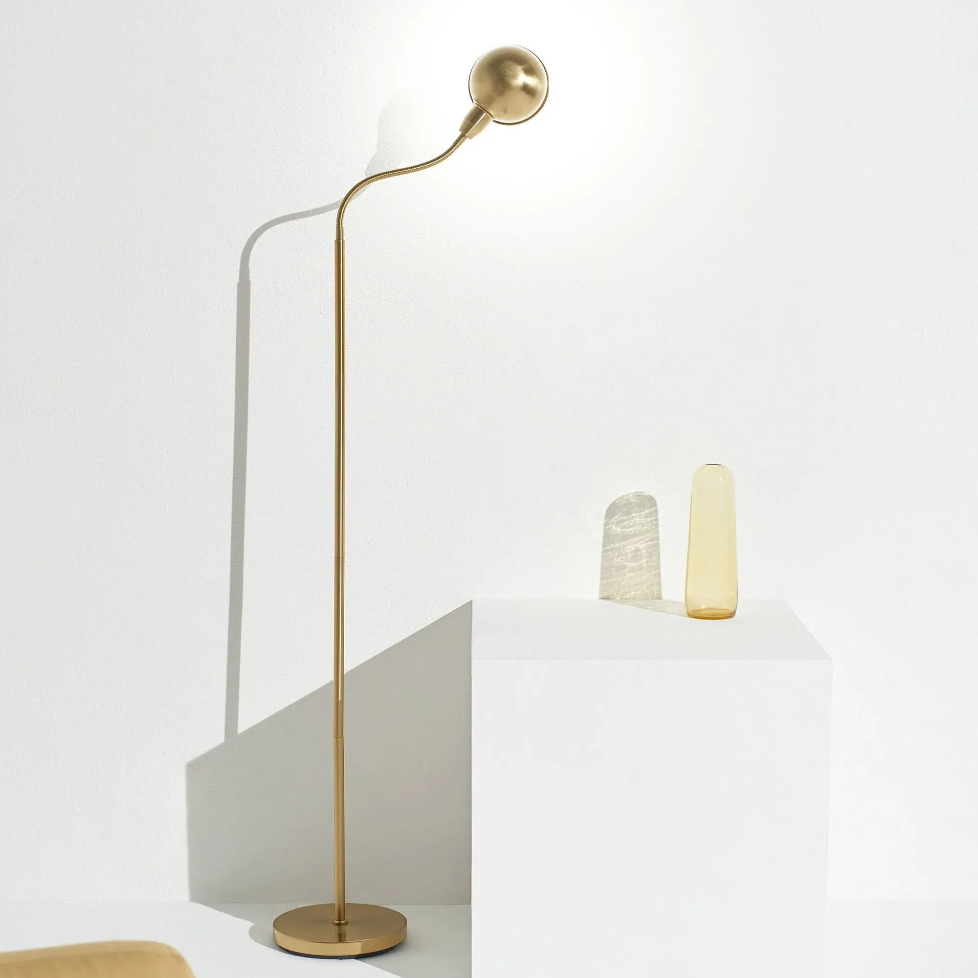 Brightech Regent LED Floor Lamp - Brass