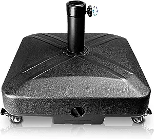 RAOKUKH Heavy Duty Patio Umbrella Base with Wheels - 125lb Capacity