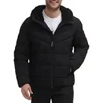 Calvin Klein Men's Chevron Stretch Jacket With Sherpa Lined Hood