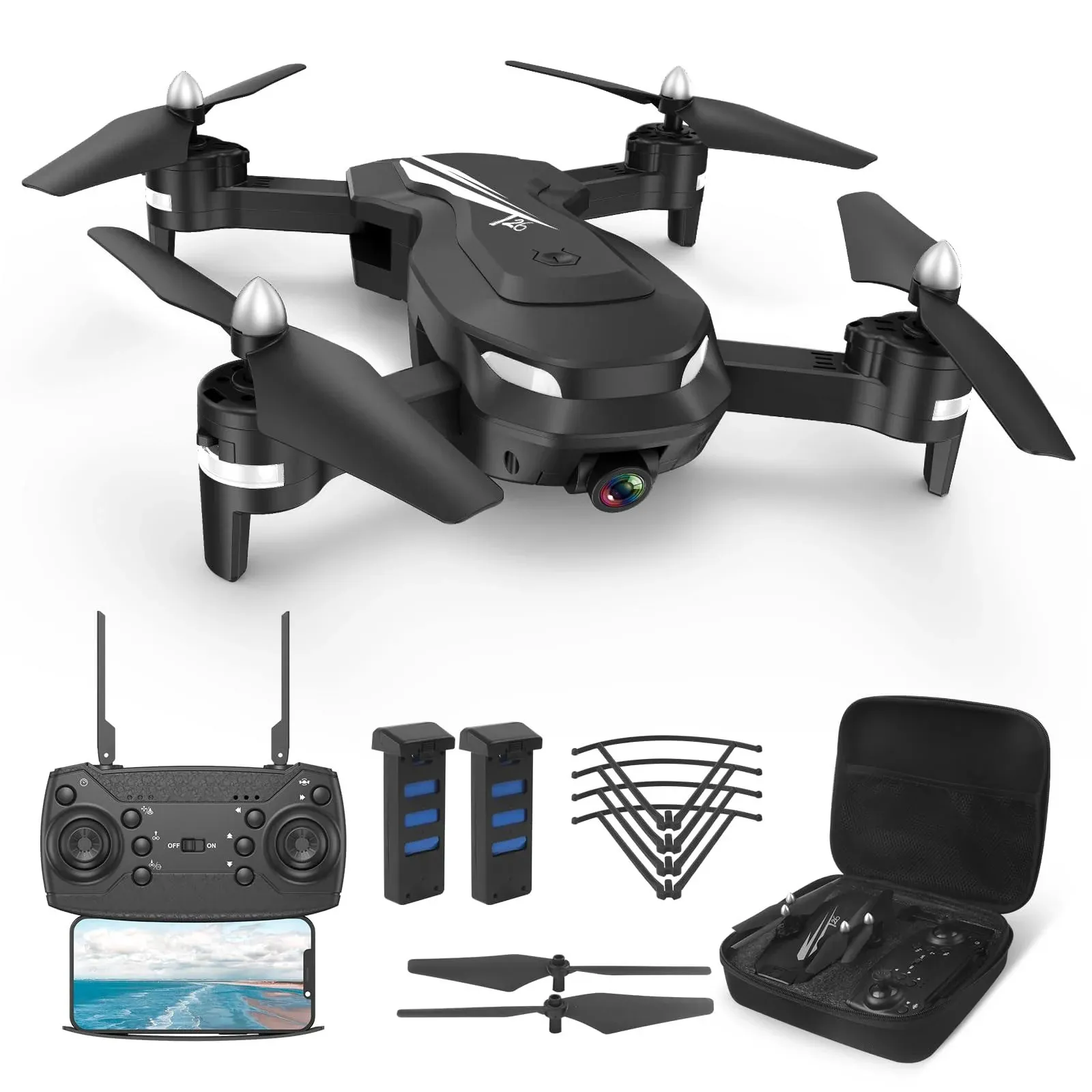 T26 Drones for Adults - 1080P HD RC Drone, Fpv Drone with Camera, with Wifi Live