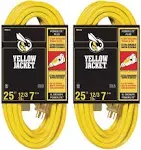 2-Pack -  12/3 Heavy-Duty 15-Amp SJTW Contractor Extension Cord with Lighted End