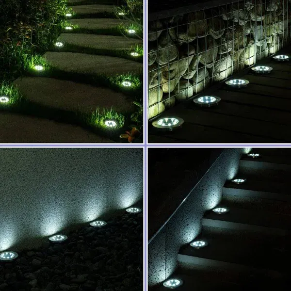 Solpex Solar Lights Outdoor Waterproof 12 Pack Solar Ground Lights