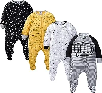 Gerber baby-boys 4 Pack Sleep 'N Play Footie