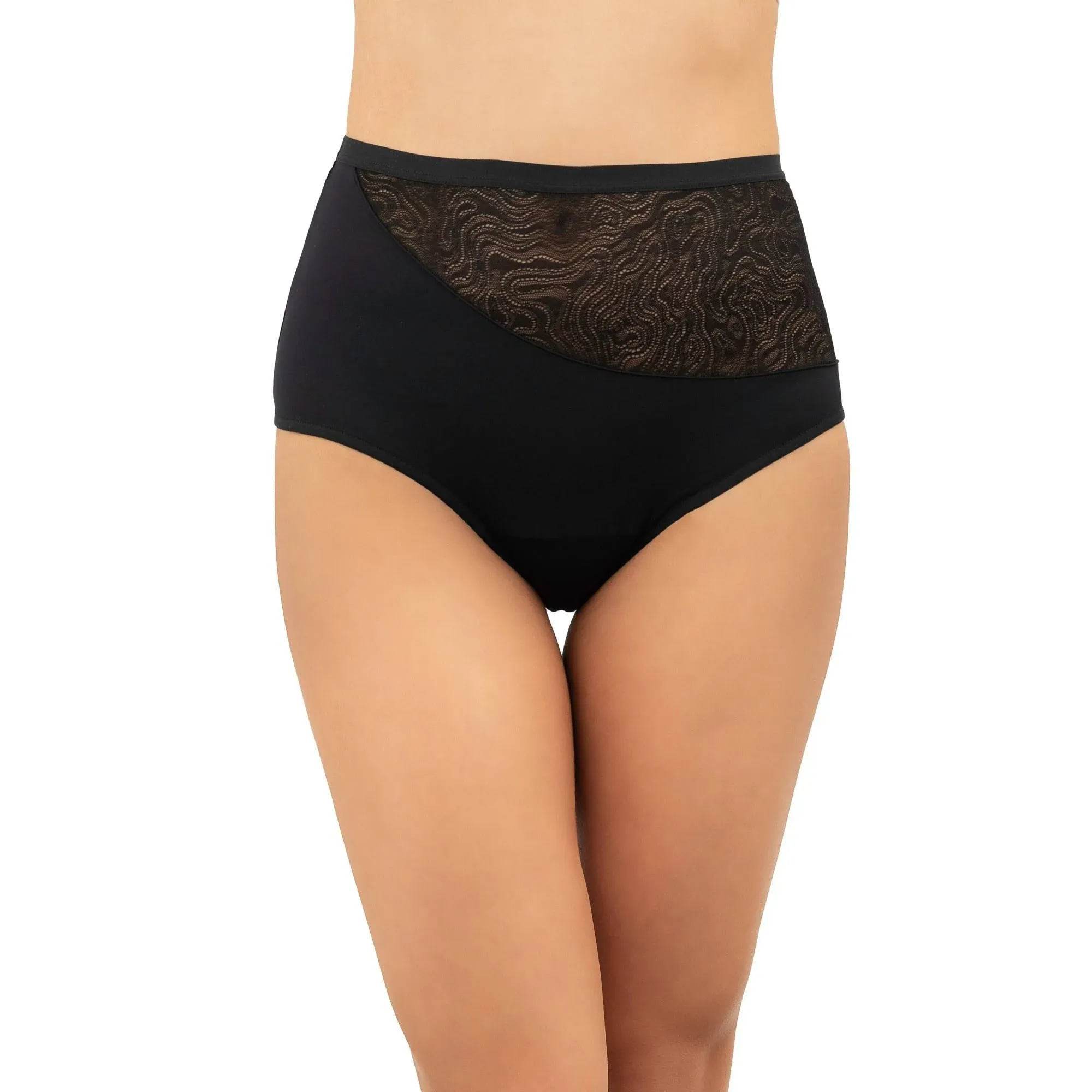 Leakproof High-waist Briefs In Volcanic Black