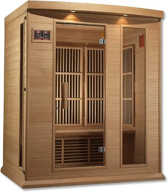 DYNAMIC SAUNAS Maxxus 3 Per Low EMF FAR Infrared Carbon Canadian Hemlock Sauna