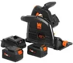 WEN 20V Max 6.5-Inch Cordless Track Saw with Two 4.0 Ah Batteries and Charger