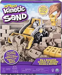 Kinetic Sand, Dig & Demolish Playset with 1lb Play Sand & Toy Truck, Sensory Toys for Kids Ages 3 and up